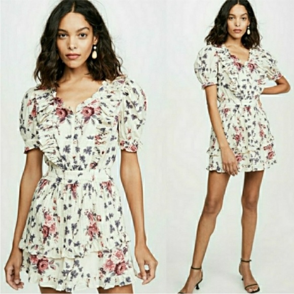 LoveShackFancy Sutton Mini Dress Floral - Picture 5 of 9